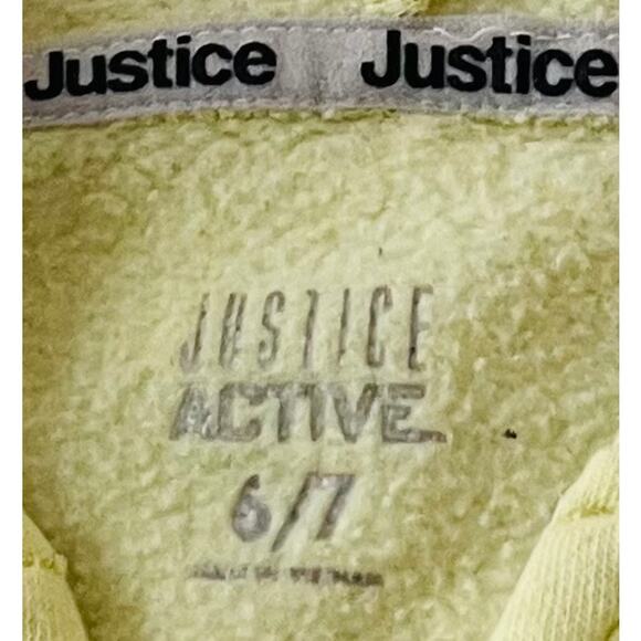 JUSTICE ACTIVE CROPPED LONG SLEEVE GYMNAST HOODIE, GIRLS, 6/7-YELLOW BLACK WHITE - Picture 9 of 10